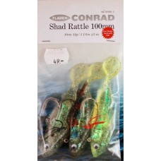 Fladen Connrad Shad Rattle 100mm limegrön svart röd 
