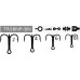 Mustad Round bent treble hooks 5st